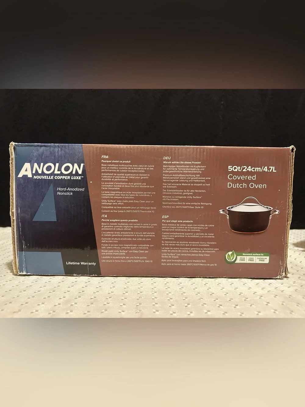 Anolon Nouvelle Copper Luxe 5qt Dutch Oven with Lid Brand New In Box